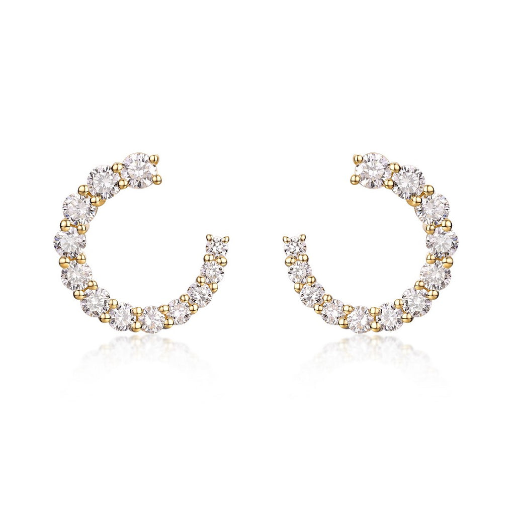 Graduated Diamond Hoop Earrings