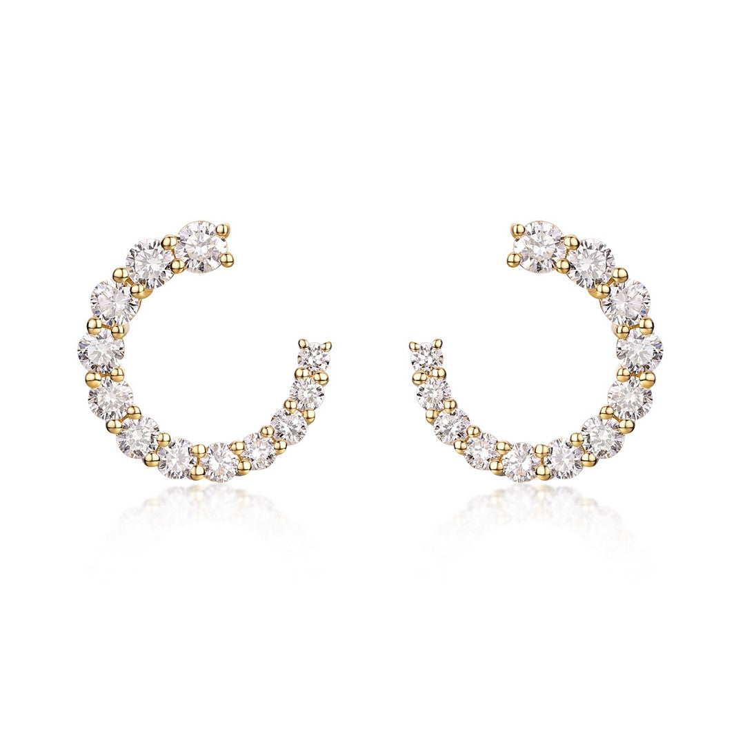 Graduated Diamond Hoop Earrings