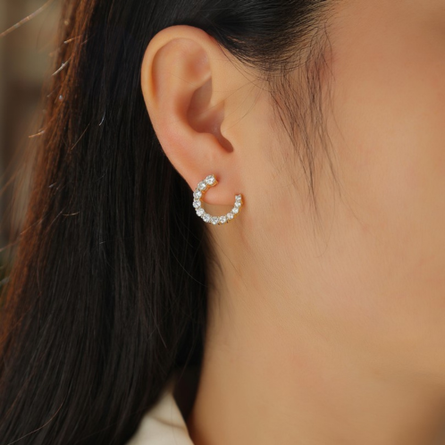 Graduated Diamond Hoop Earrings