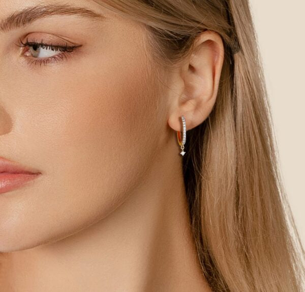 14K Yellow God Hoop Earrings