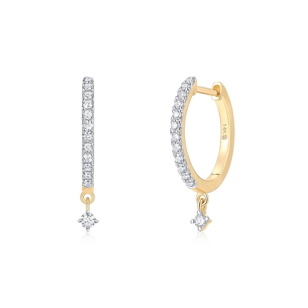 14K Yellow God Hoop Earrings