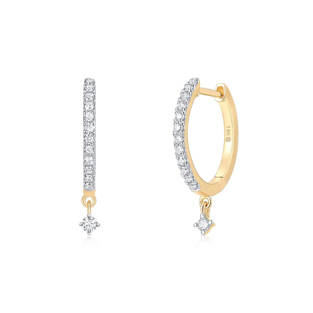 14K Yellow God Hoop Earrings