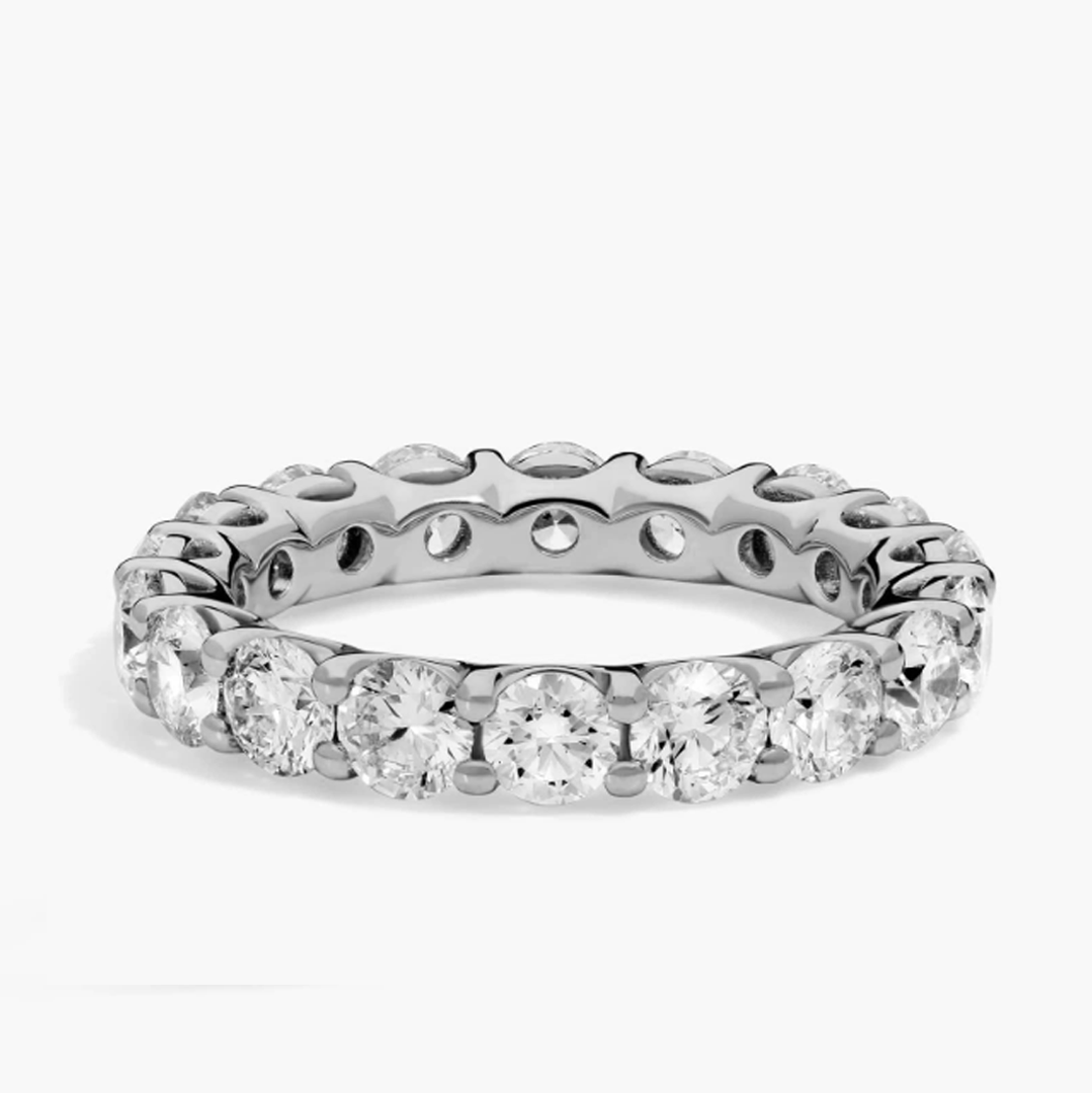 3 to 5 Carats Low Profile Round Eternity Band