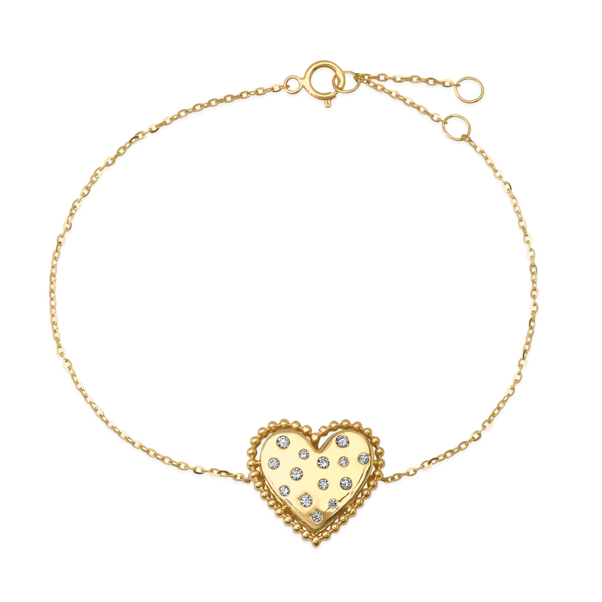 Heart shaped diamond bracelet