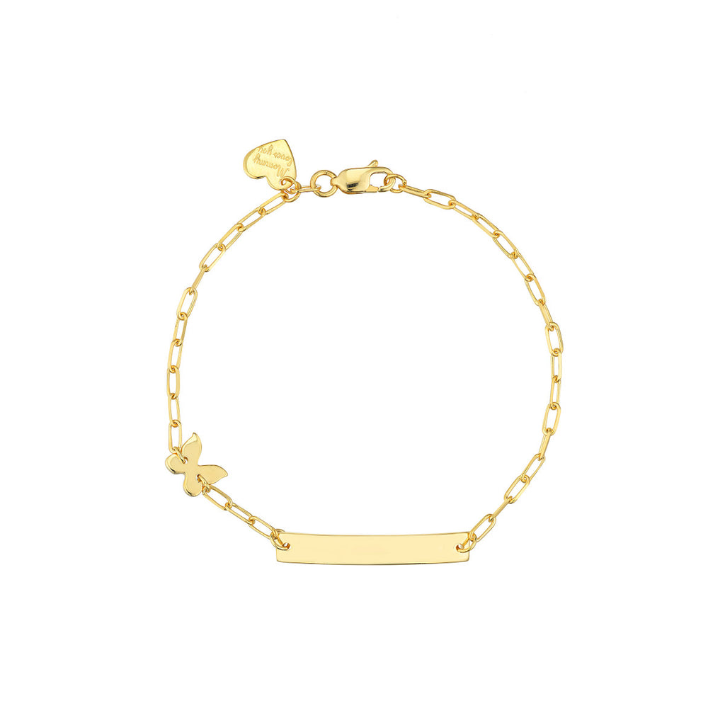 Kid's Paper Clip Chain IDButterfly Bracelet
