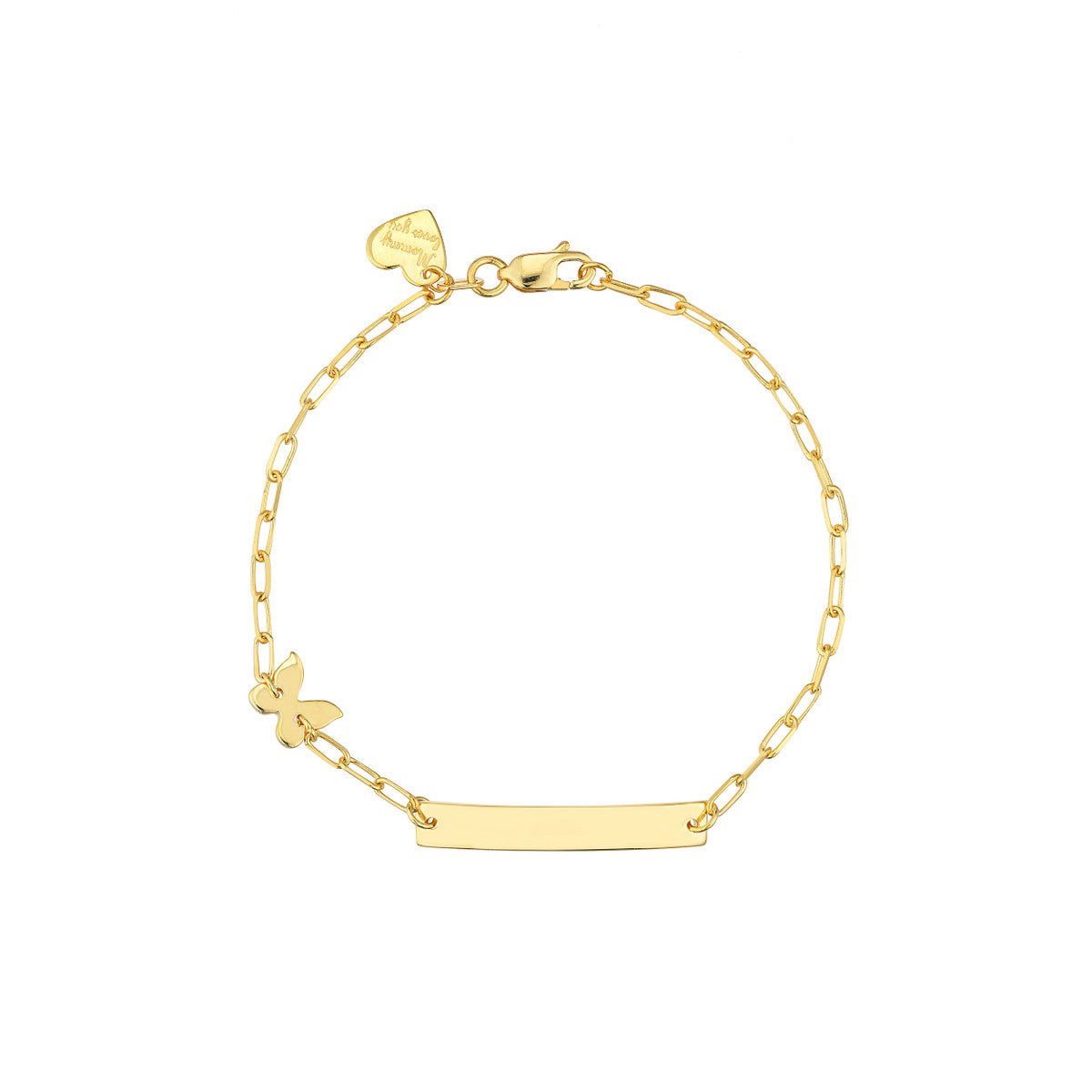 Kid's Paper Clip Chain IDButterfly Bracelet