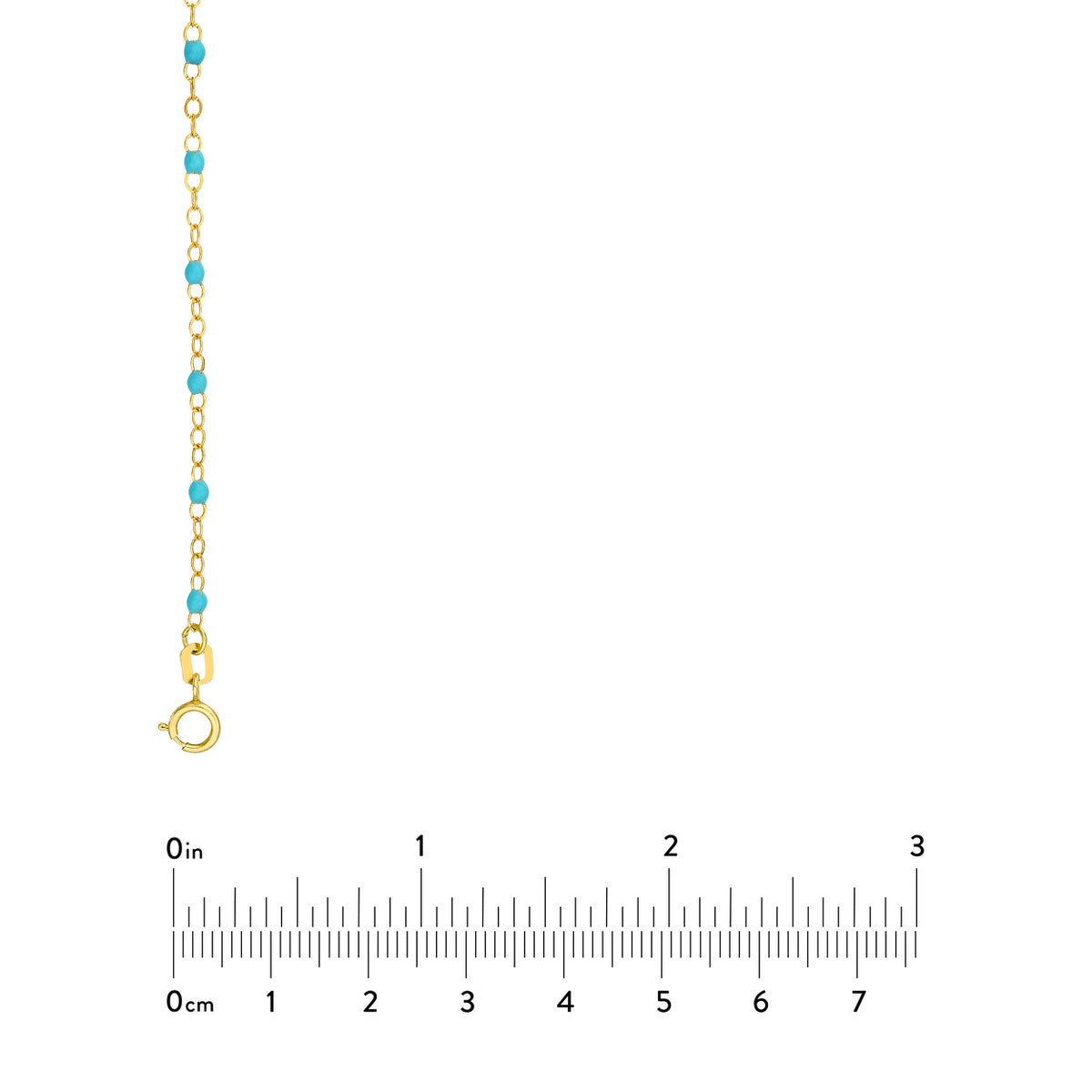 14K Yellow Gold / Turqoise Enamel Necklace / Bracelet / Anklet