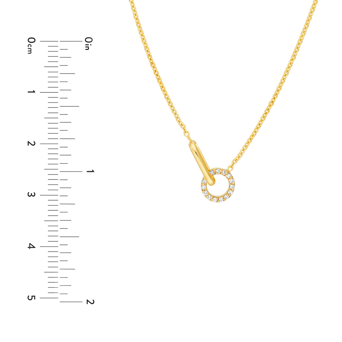 1/15 ctw Natural Diamond Round Link to Oval Necklace