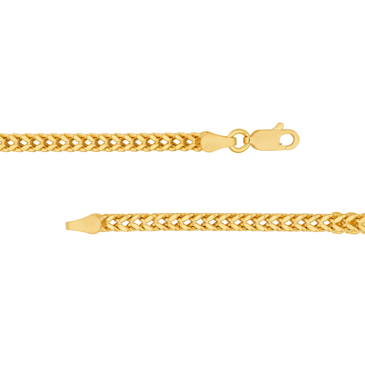 2.65mm Hollow Square Franco Chain Bracelet