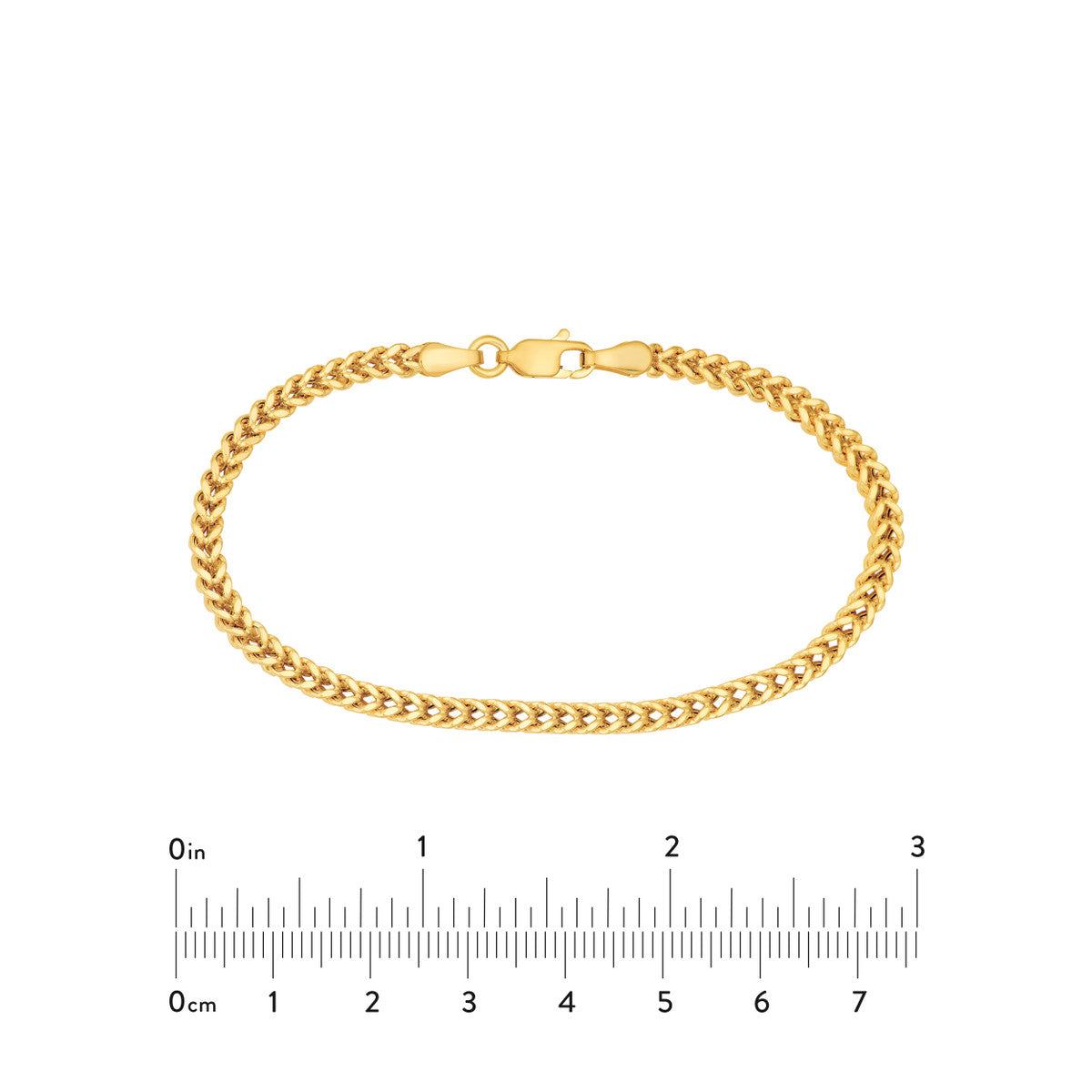 2.65mm Hollow Square Franco Chain Bracelet