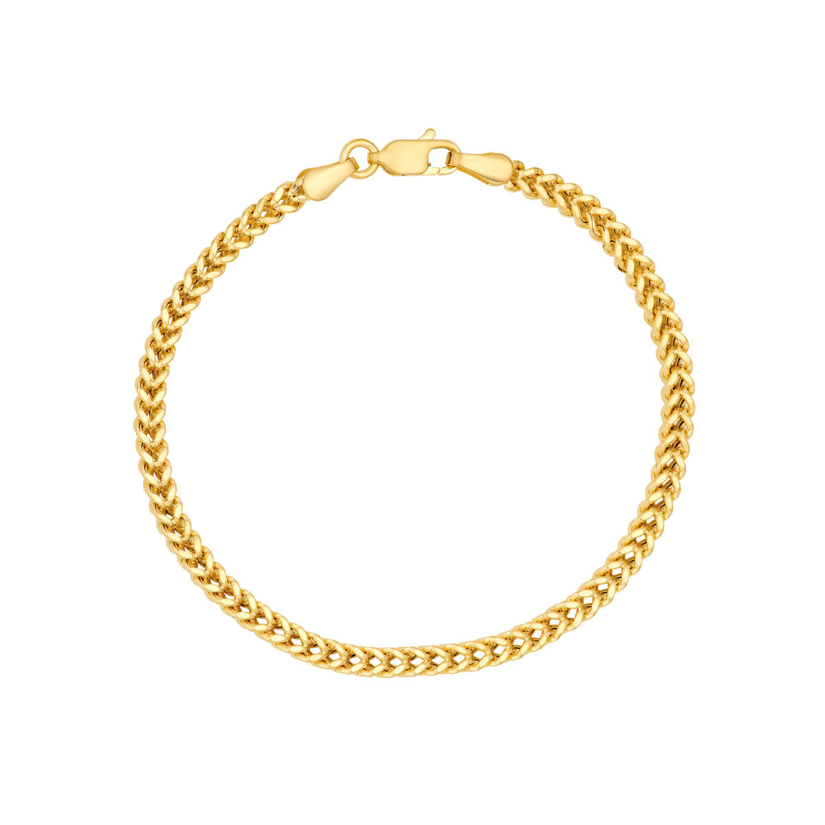 2.65mm Hollow Square Franco Chain Bracelet