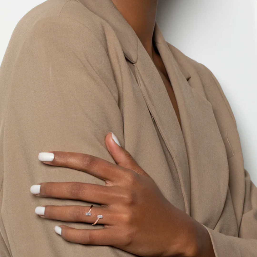 Two ovals Lab Diamond RIng
