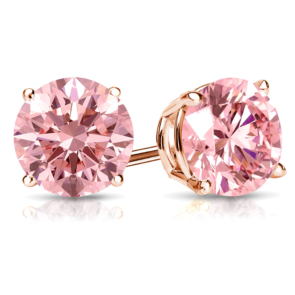 2cts Lab Grown Pink Diamond Stud Earrings