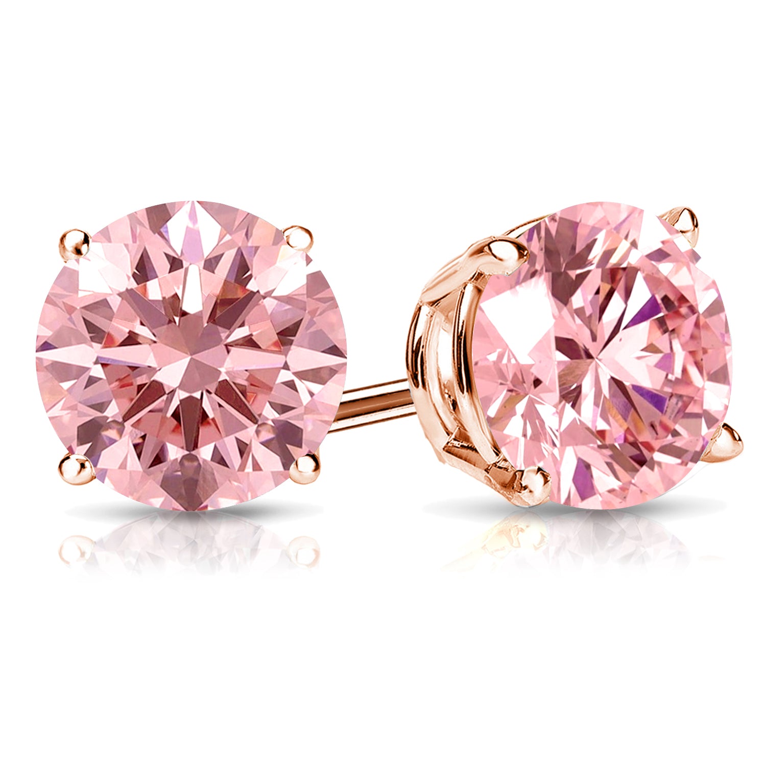 2cts Lab Grown Pink Diamond Stud Earrings