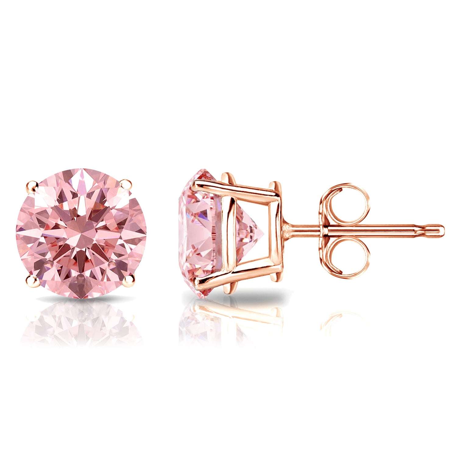 2cts Lab Grown Pink Diamond Stud Earrings