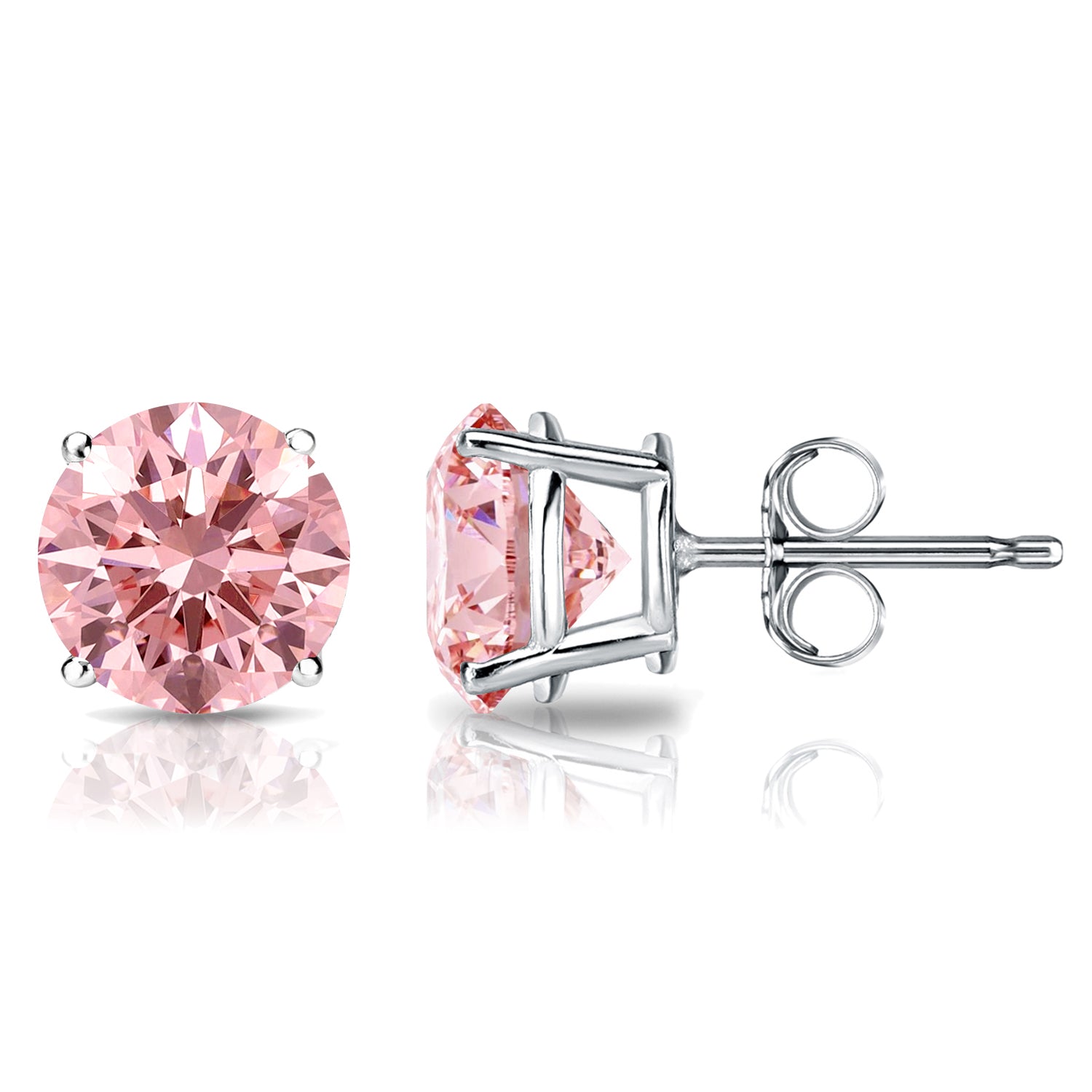 2cts Lab Grown Pink Diamond Stud Earrings