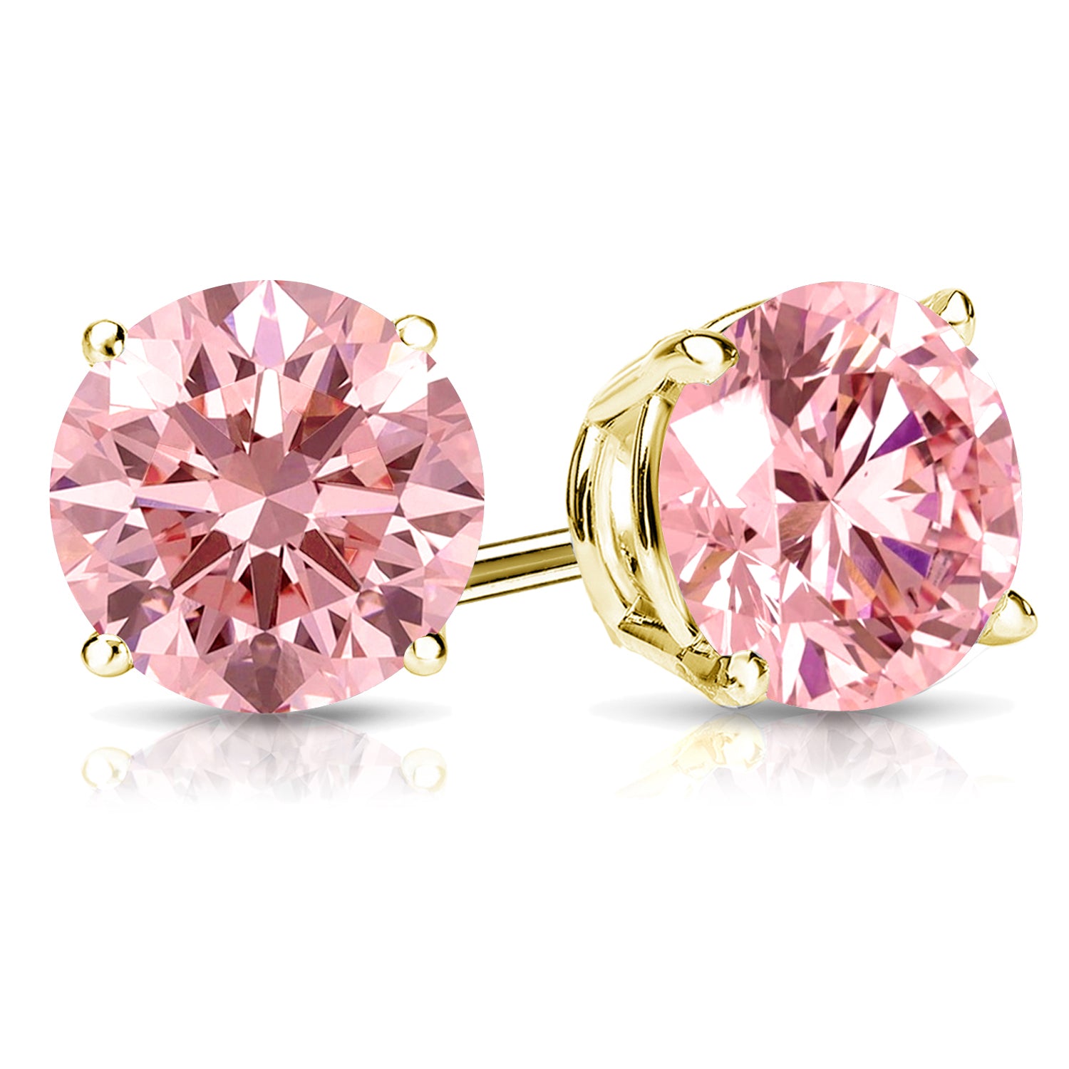 2cts Lab Grown Pink Diamond Stud Earrings
