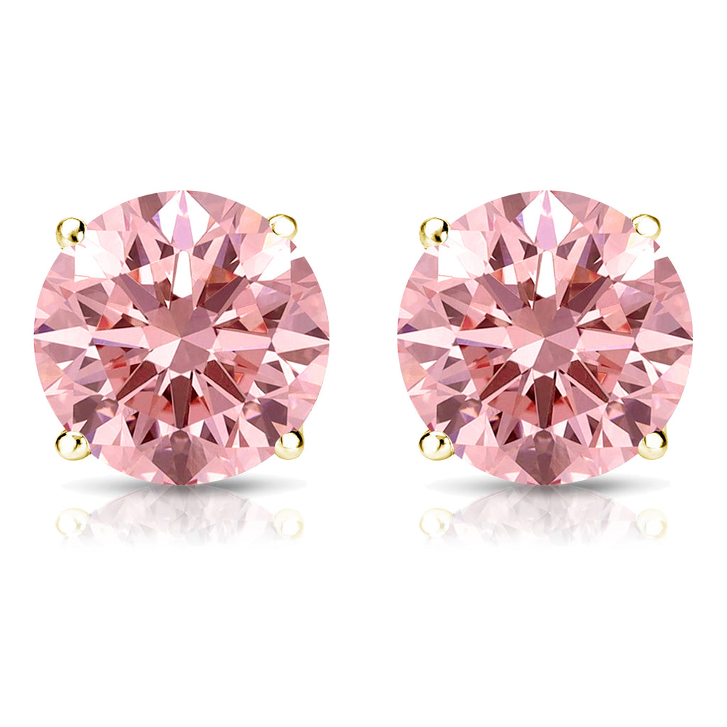 2cts Lab Grown Pink Diamond Stud Earrings