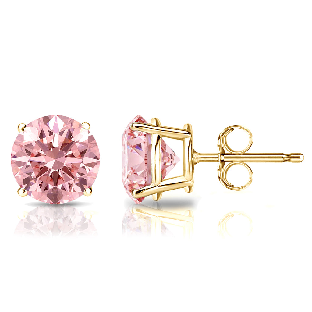 2cts Lab Grown Pink Diamond Stud Earrings