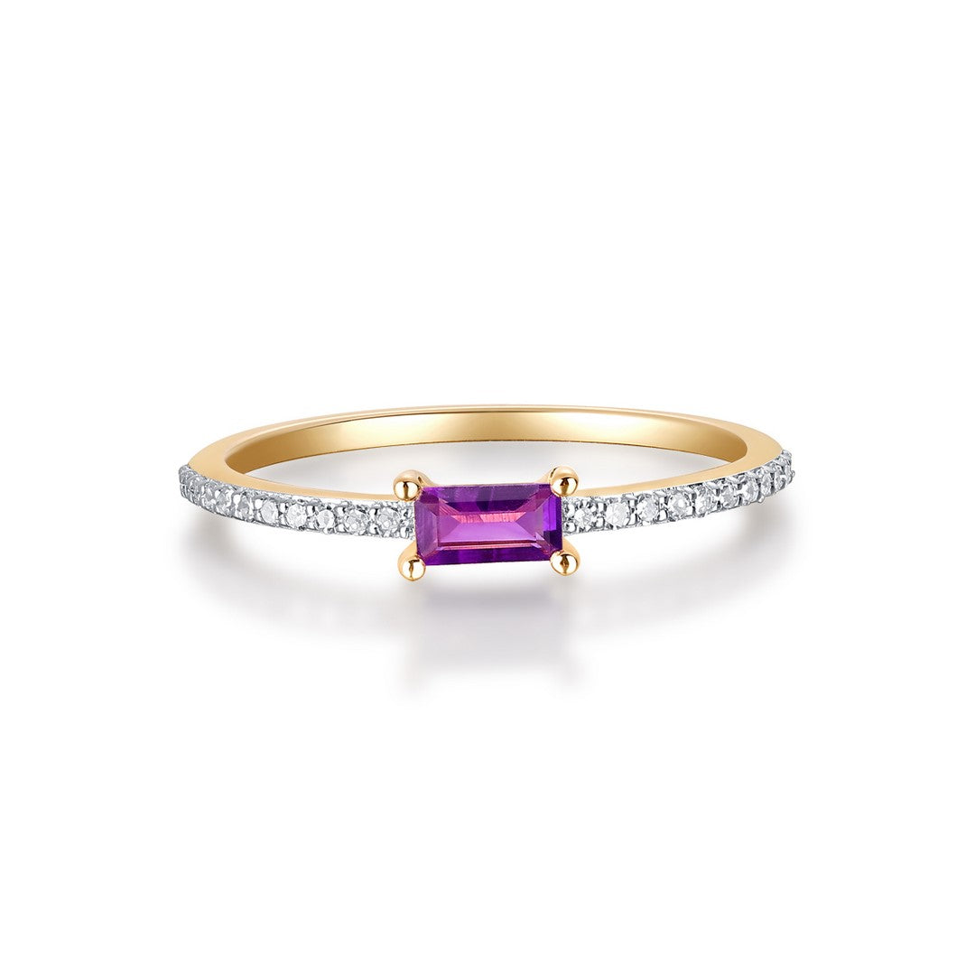 Amethyst / Diamond Ring