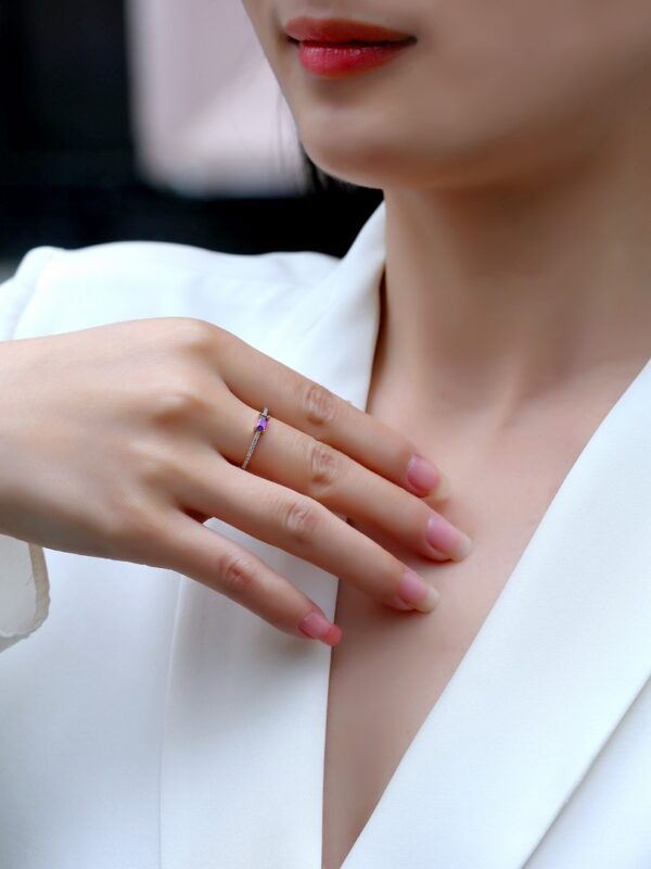 Amethyst / Diamond Ring