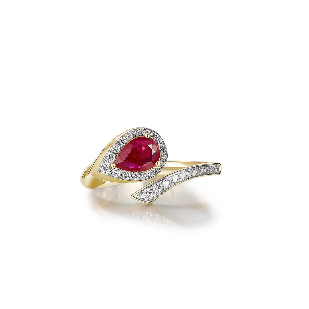 Smyra 14K Gold Ruby and Diamond Ring