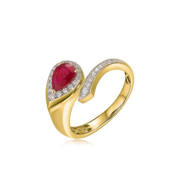 Smyra 14K Gold Ruby and Diamond Ring