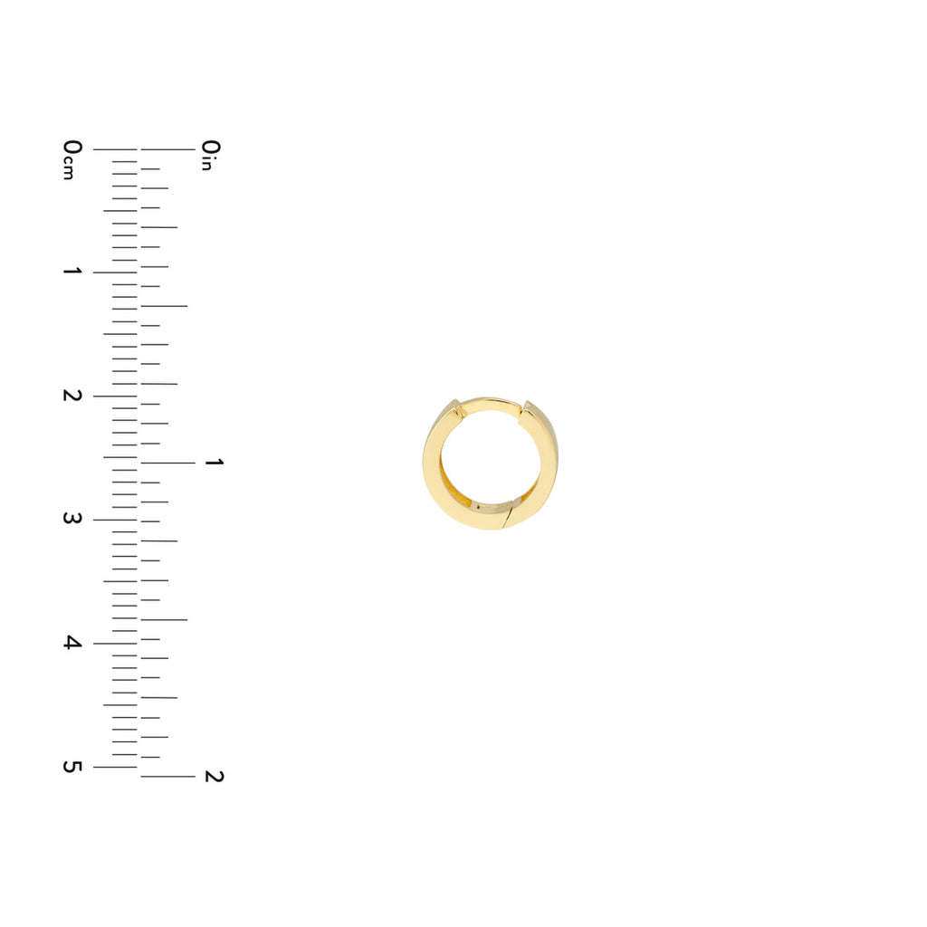 14K Solid Gold Small Round Hoop Earrings