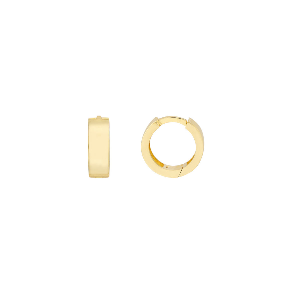 14K Solid Gold Small Round Hoop Earrings