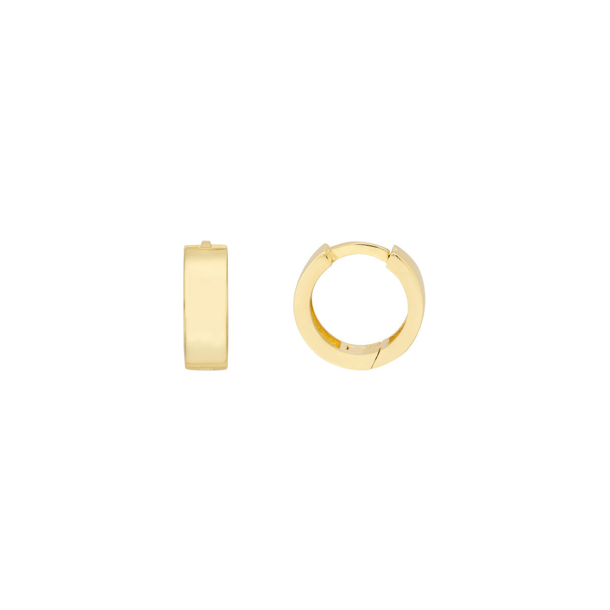 14K Solid Gold Small Round Hoop Earrings