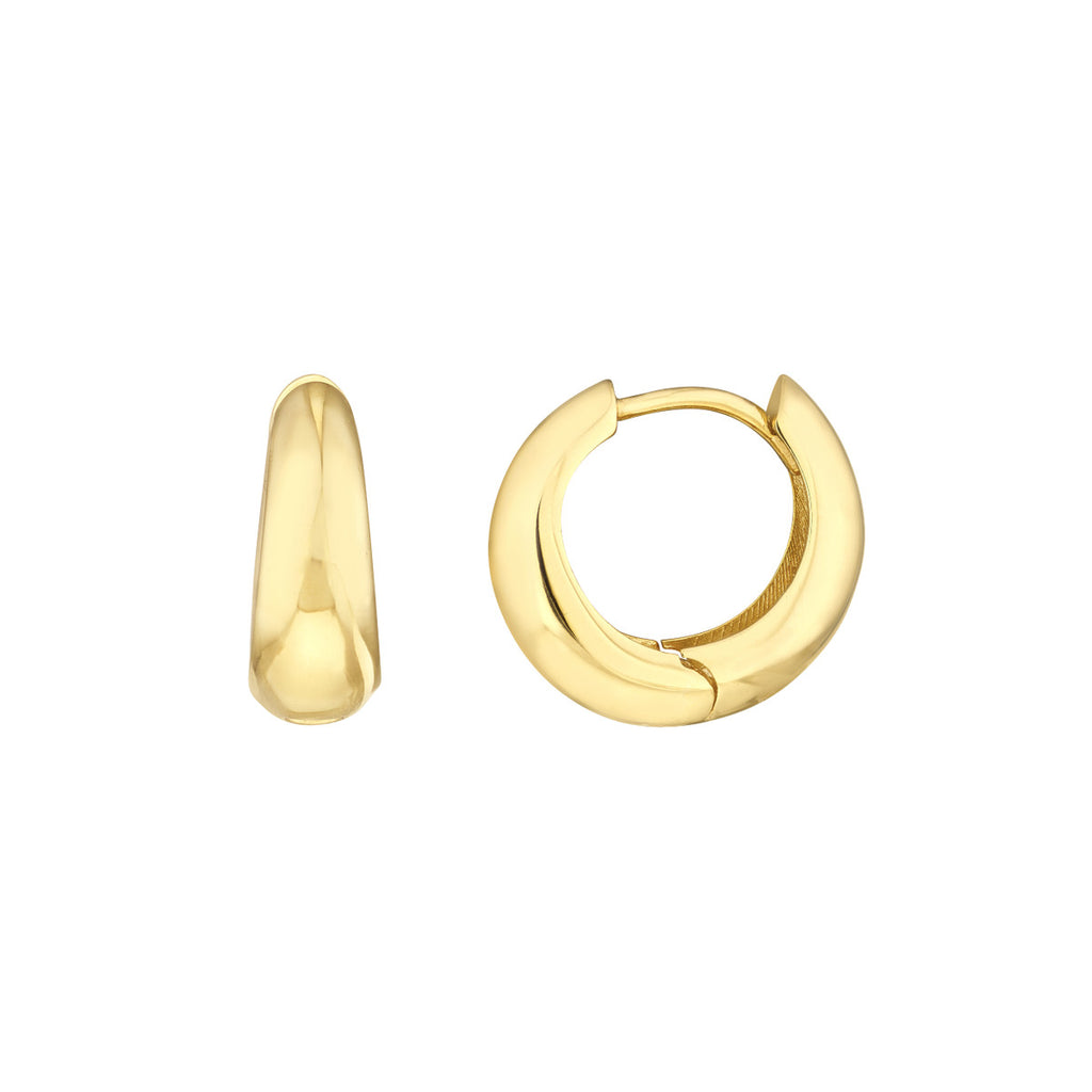 10K Graduated Small Puff Hoop Earrings