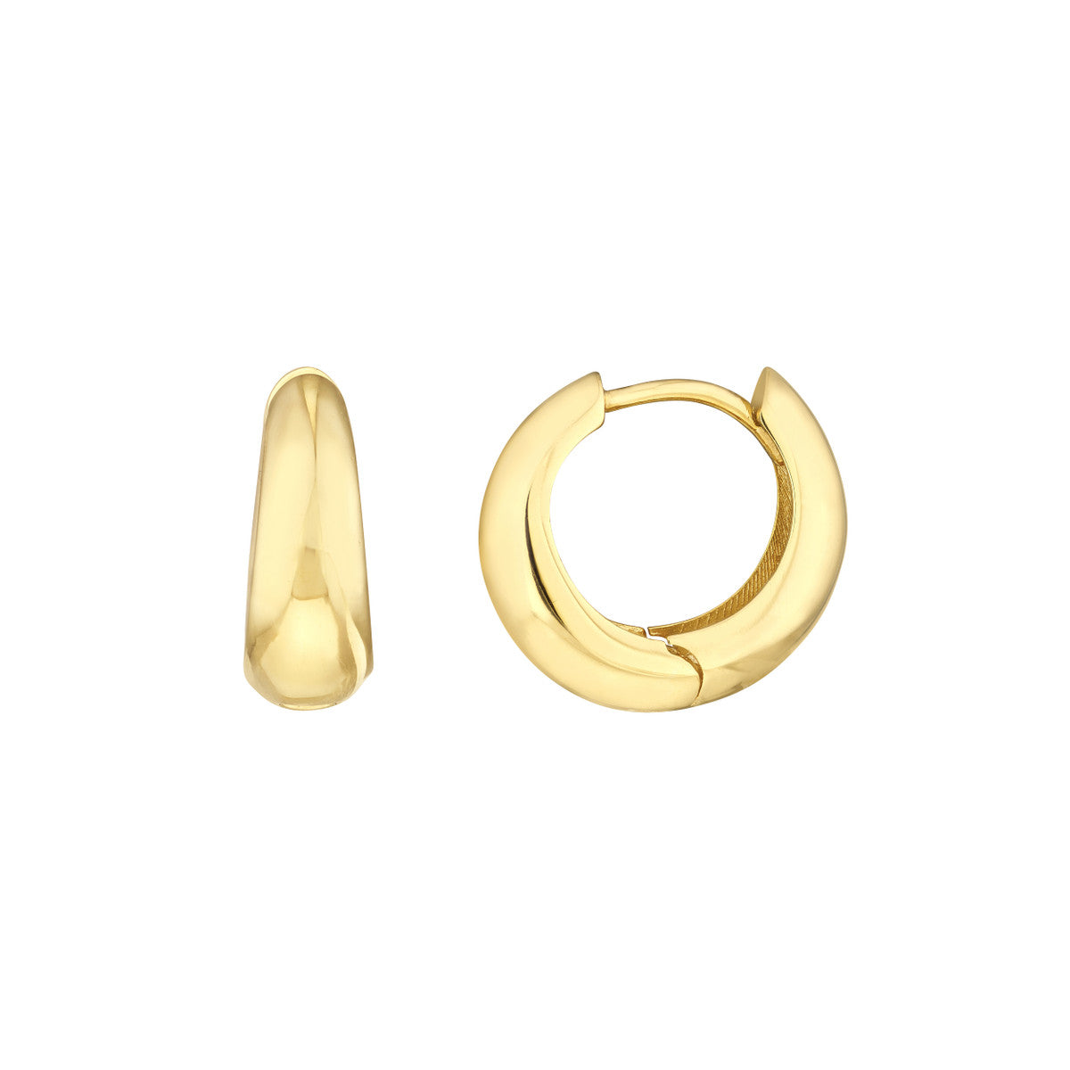 10K Graduated Small Puff Hoop Earrings