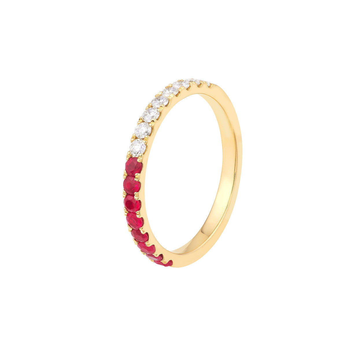 50/50 Ruby & Natural Diamond Stackable Band