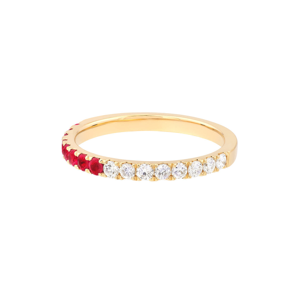 50/50 Ruby & Natural Diamond Stackable Band
