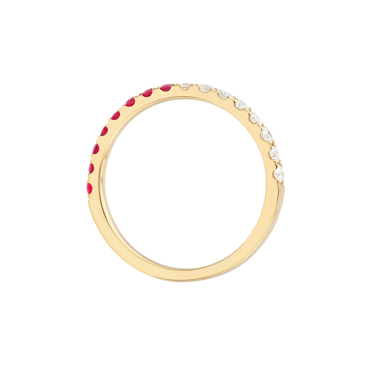 50/50 Ruby & Natural Diamond Stackable Band