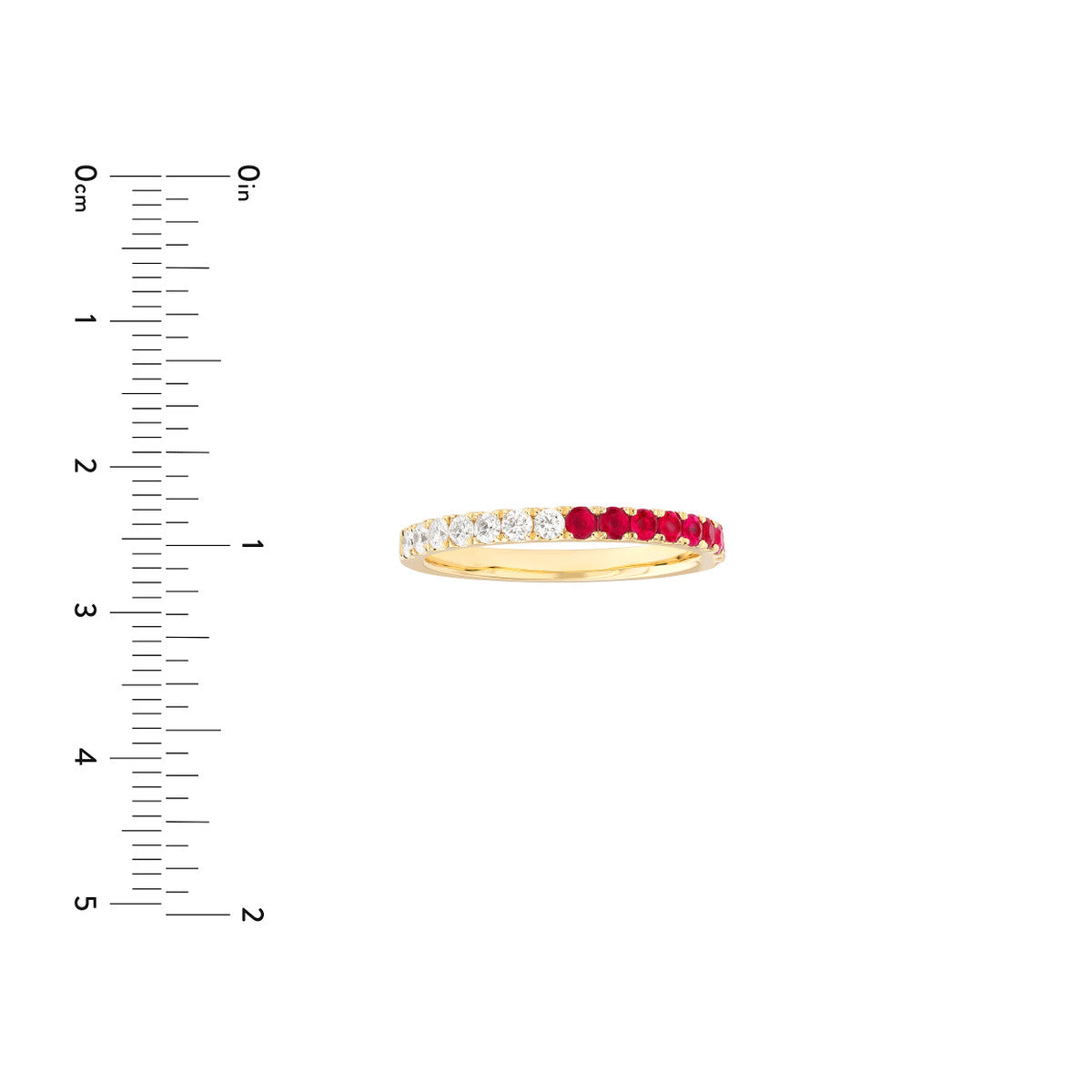 50/50 Ruby & Natural Diamond Stackable Band