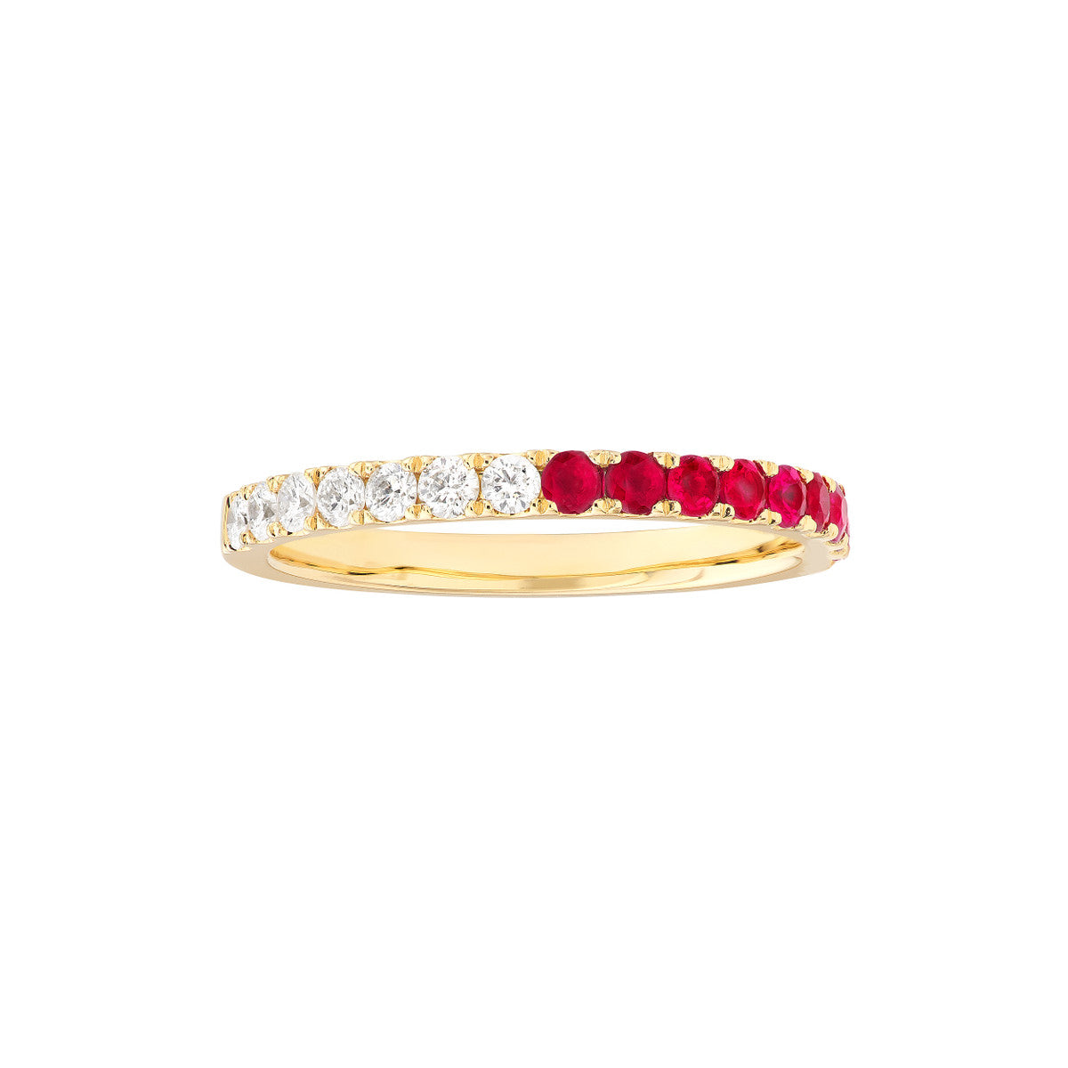 50/50 Ruby & Natural Diamond Stackable Band