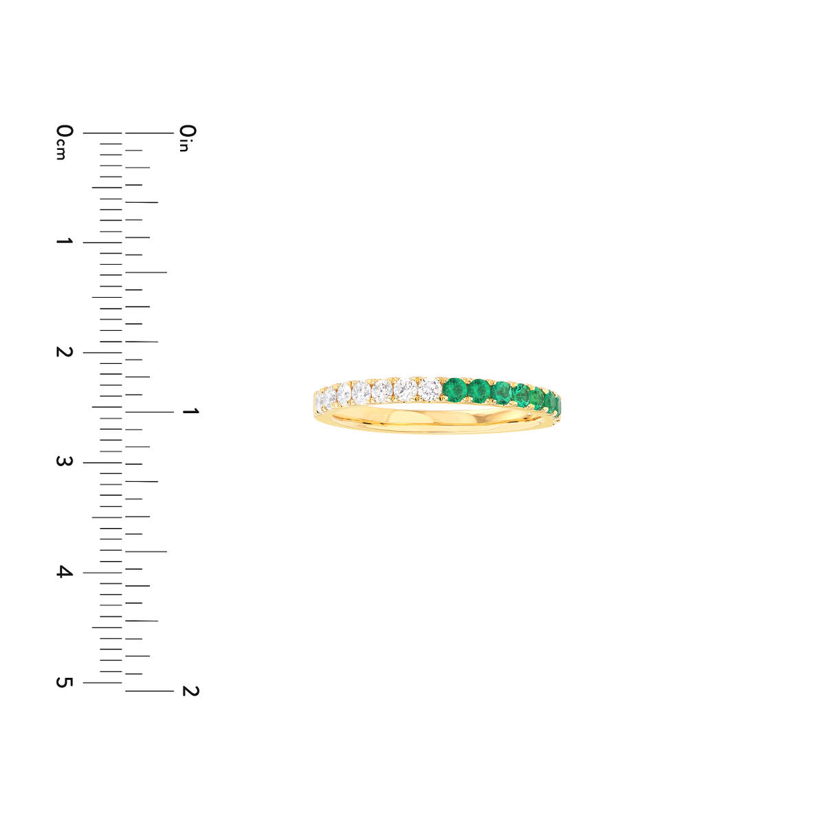 50/50 Emerald & Natural Diamond Stackable Band