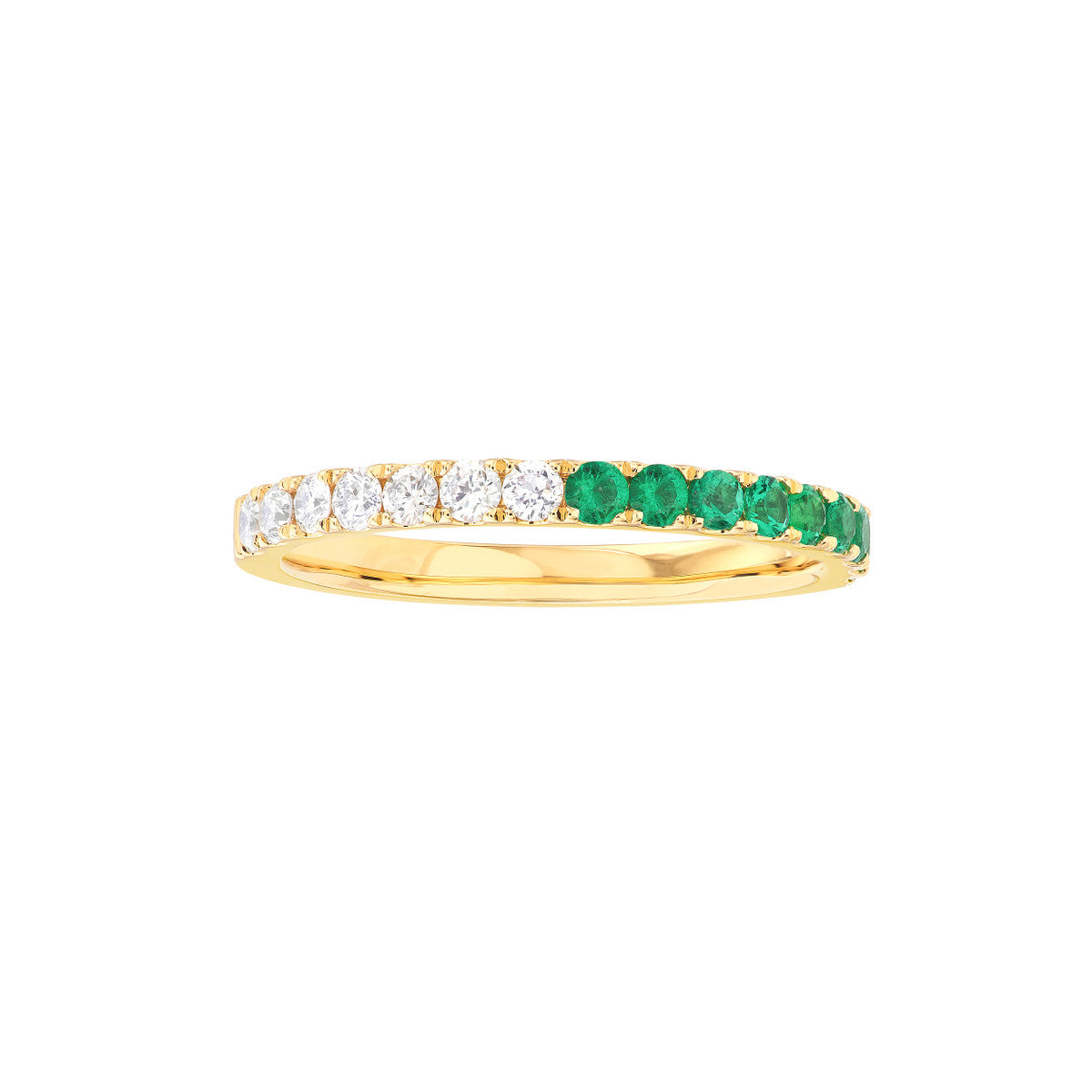 50/50 Emerald & Natural Diamond Stackable Band