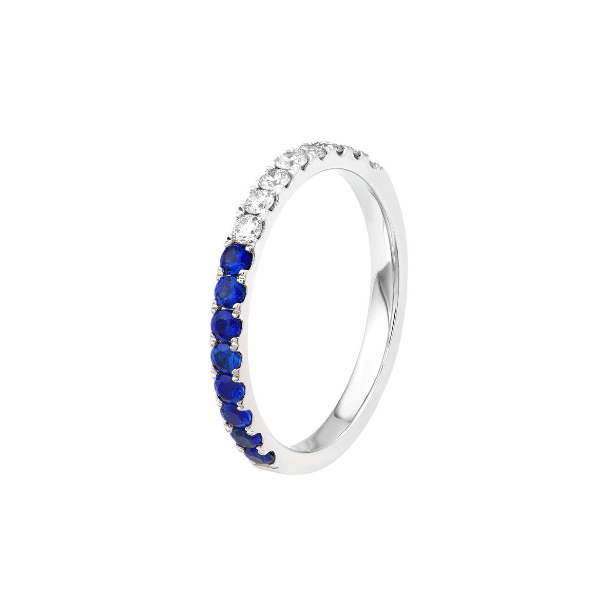 50/50 Sapphire & Natural Diamond Stackable Band