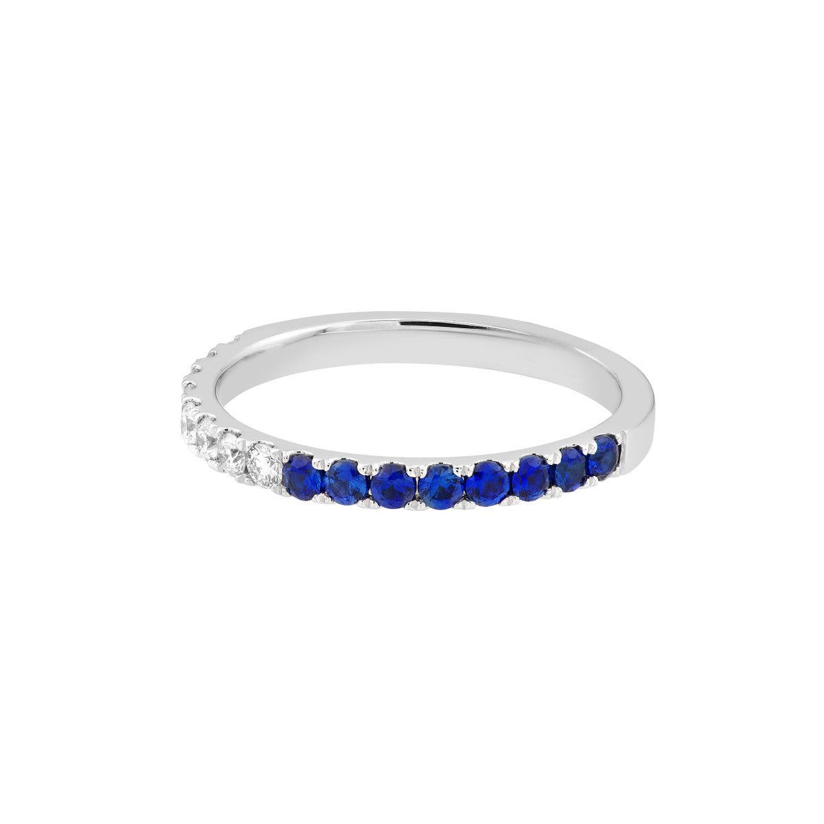 50/50 Sapphire & Natural Diamond Stackable Band
