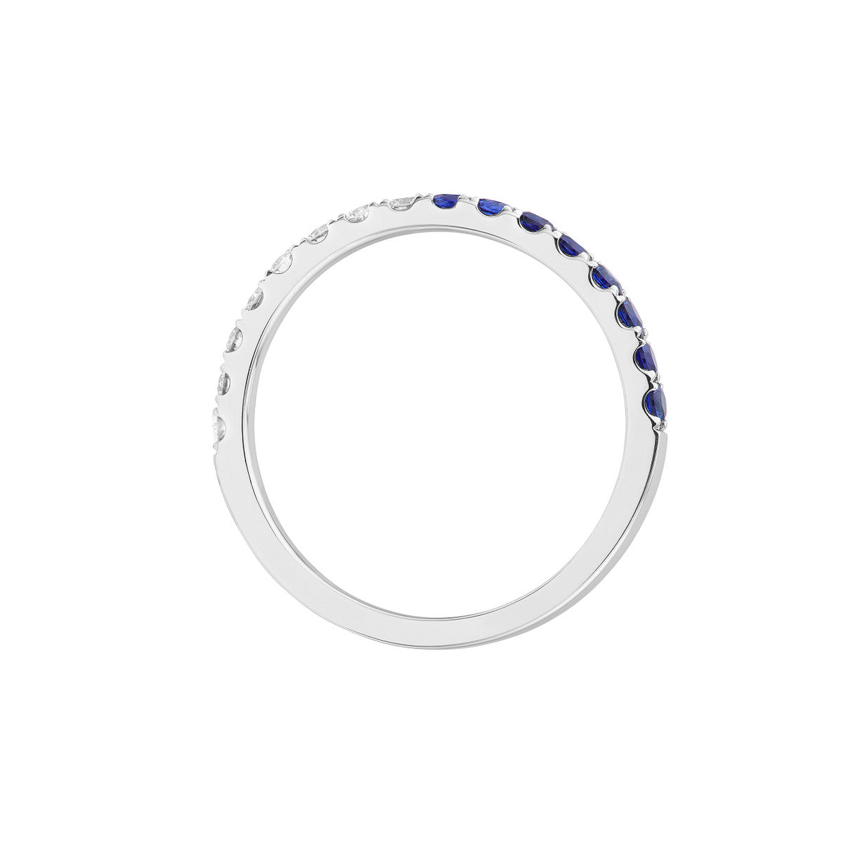 50/50 Sapphire & Natural Diamond Stackable Band
