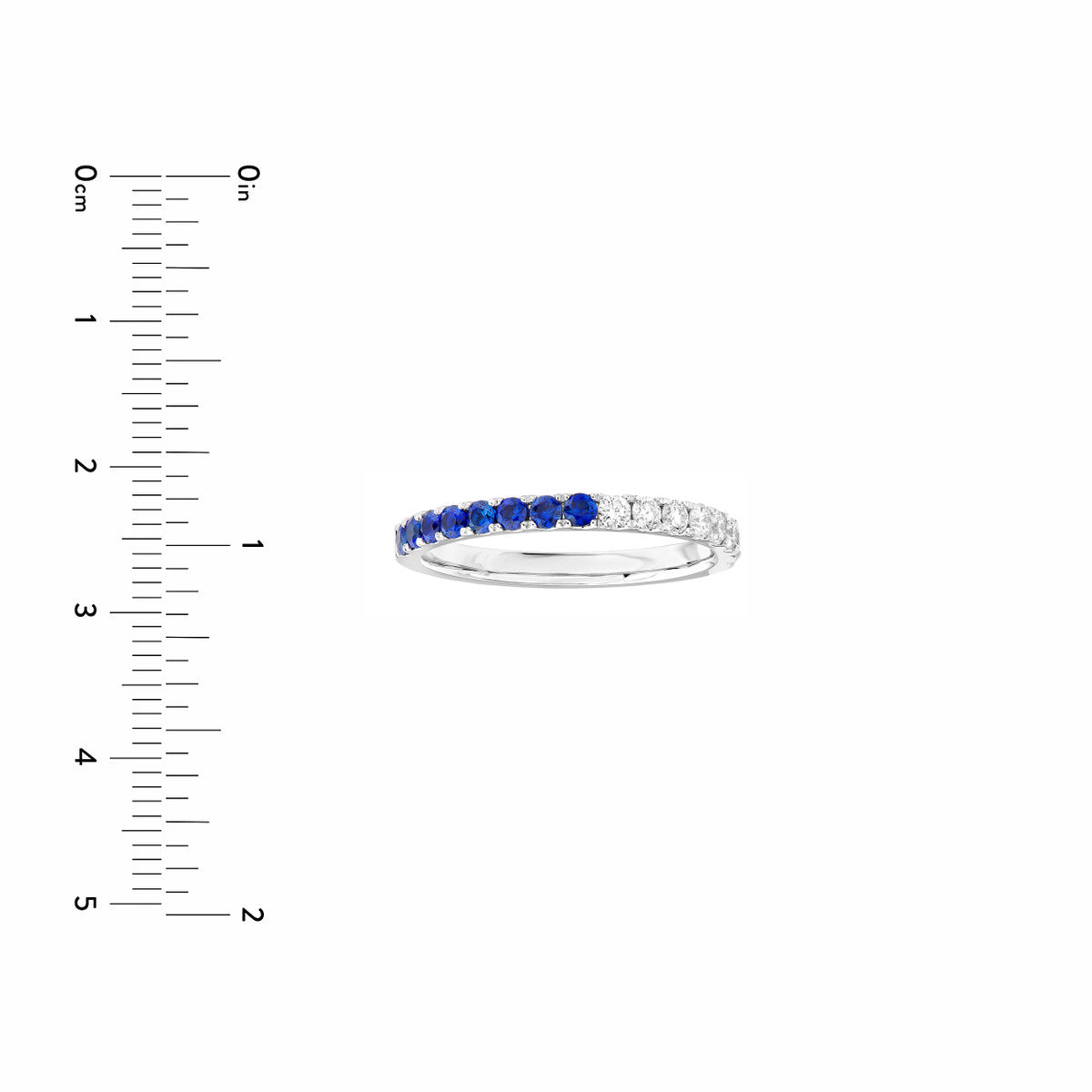 50/50 Sapphire & Natural Diamond Stackable Band