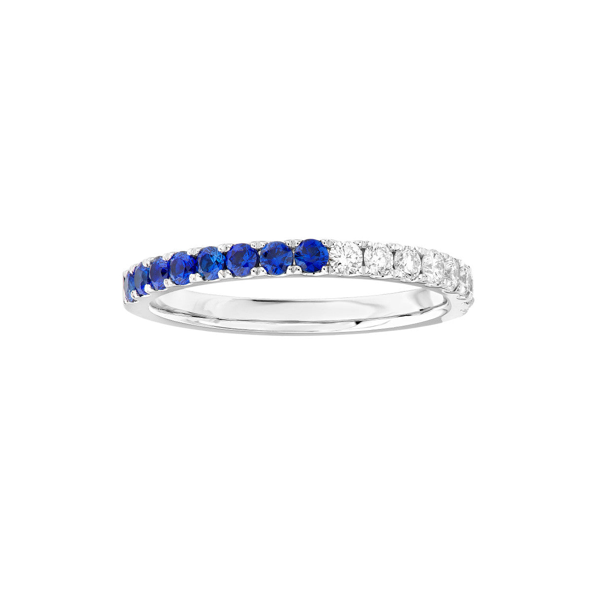 50/50 Sapphire & Natural Diamond Stackable Band