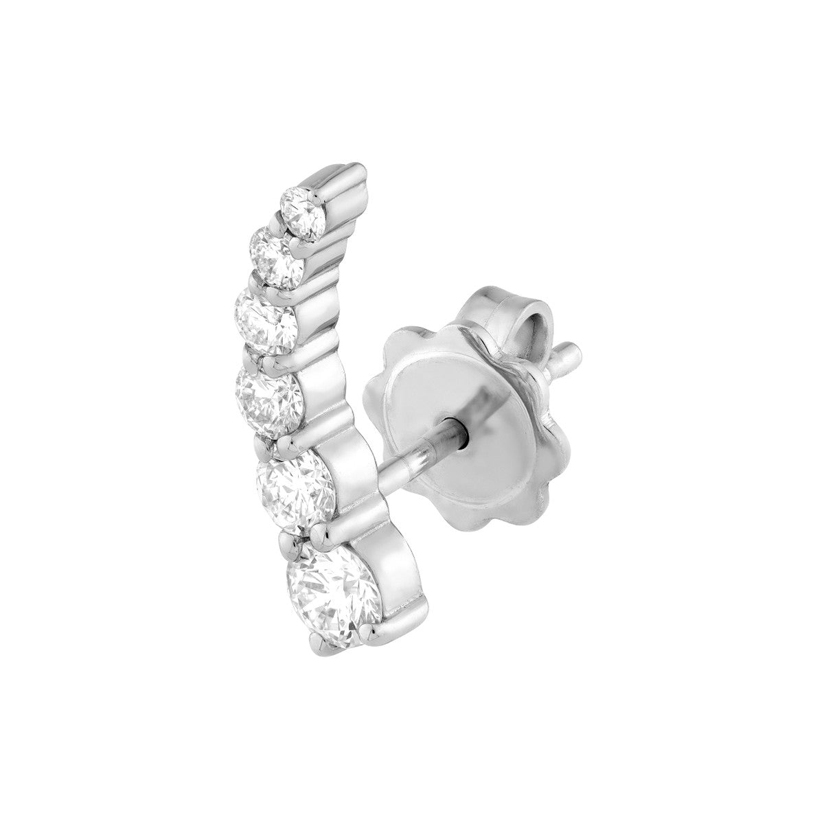 7/8tcw Graduated Round Natural Diamond Climber Earrings