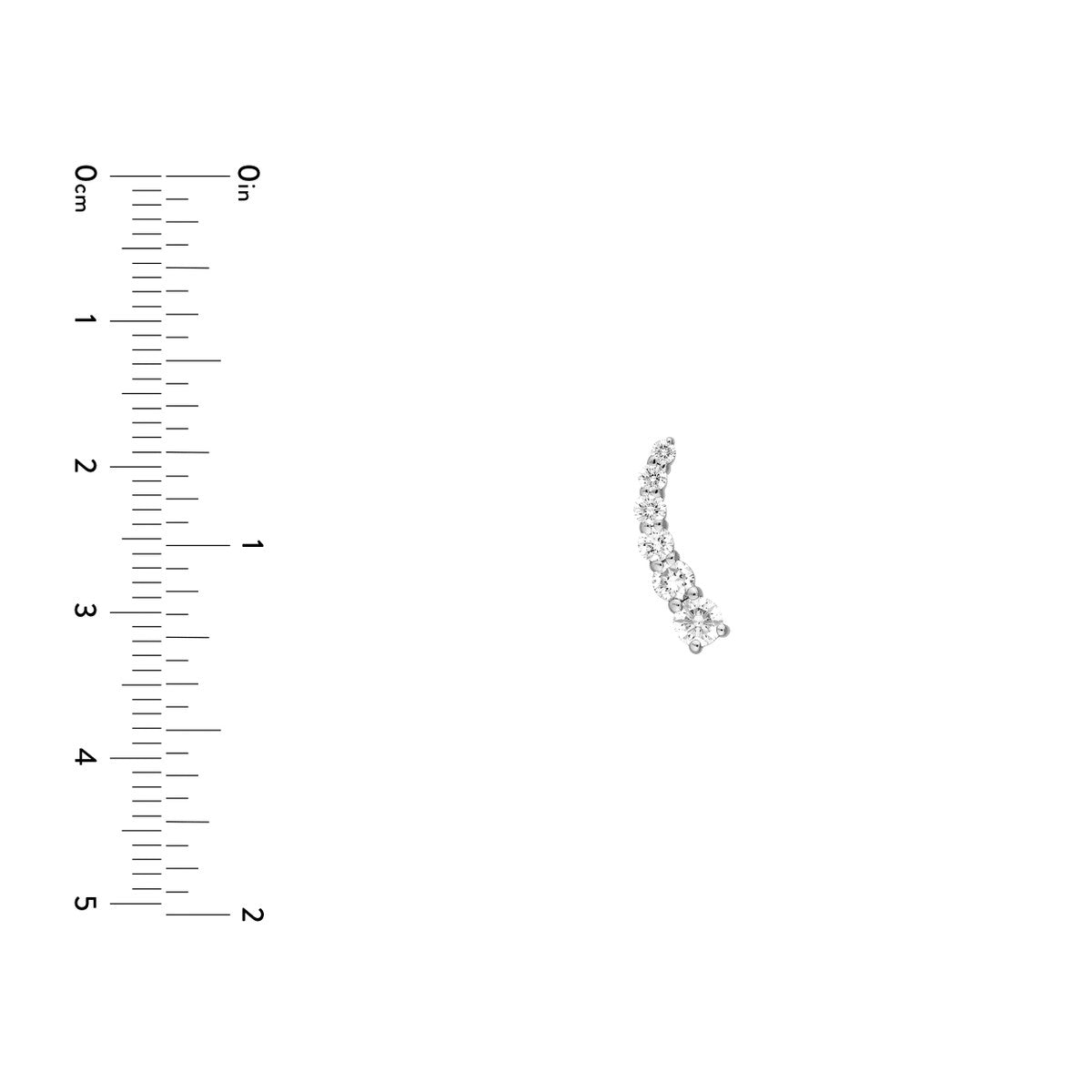 7/8tcw Graduated Round Natural Diamond Climber Earrings