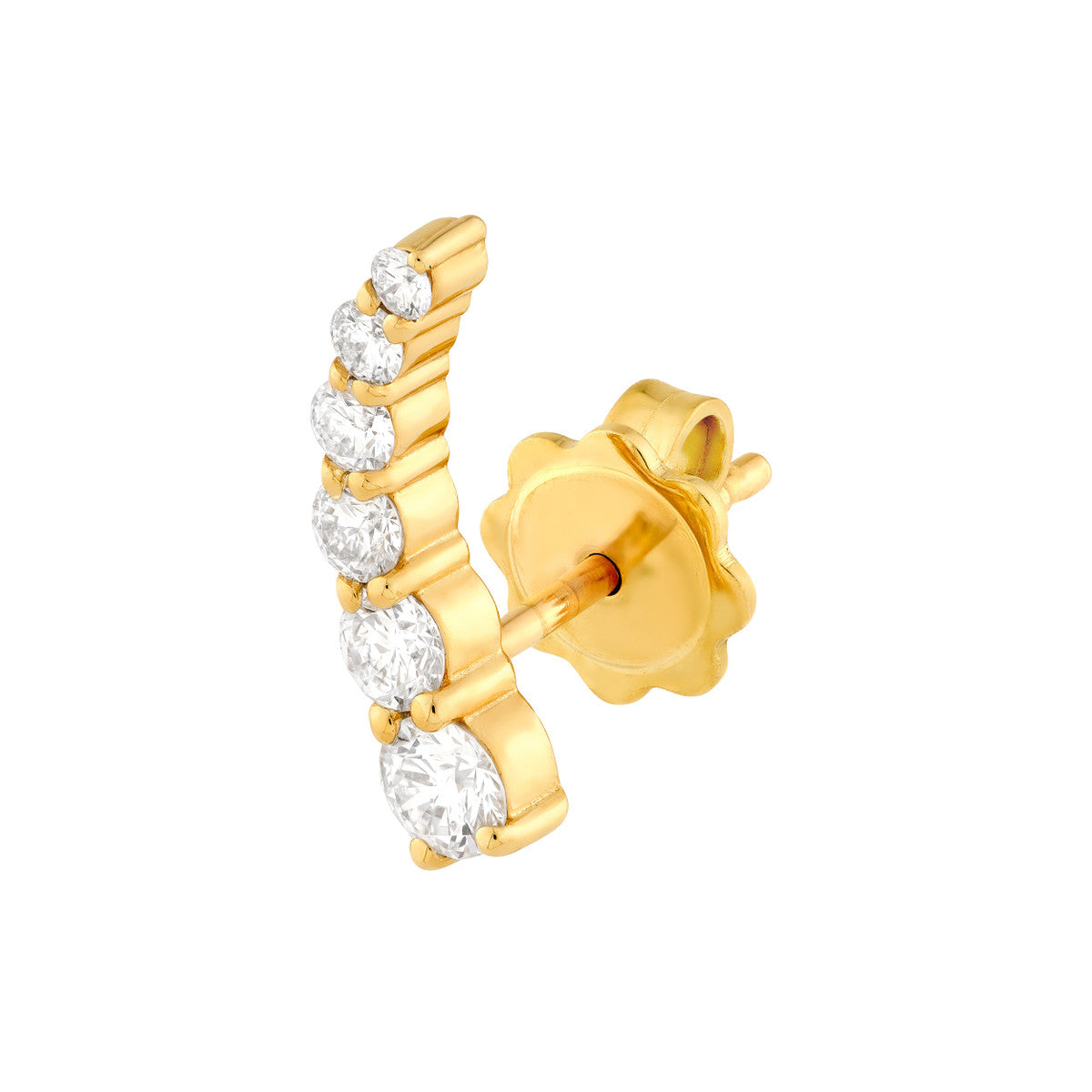 7/8tcw Graduated Round Natural Diamond Climber Earrings