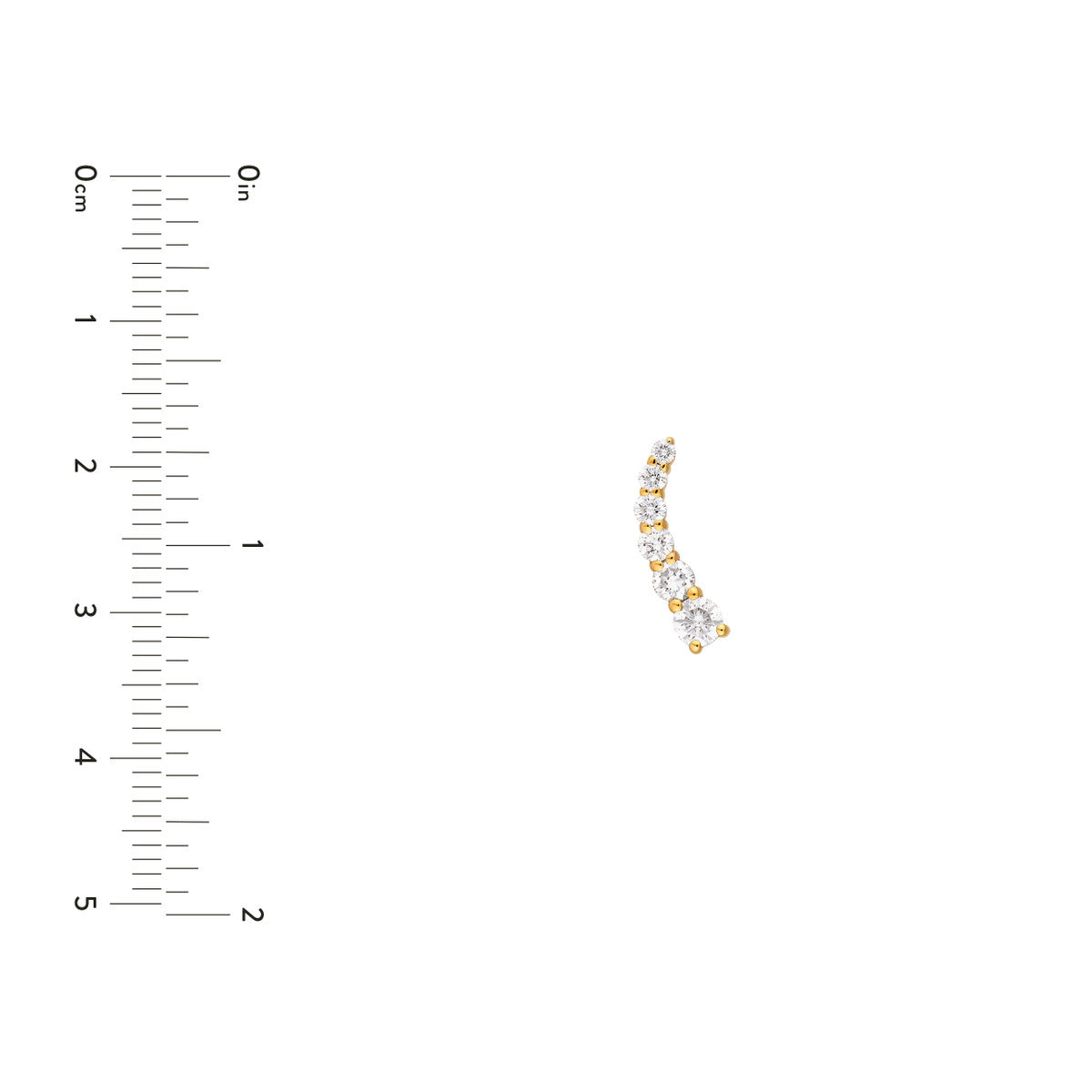 7/8tcw Graduated Round Natural Diamond Climber Earrings