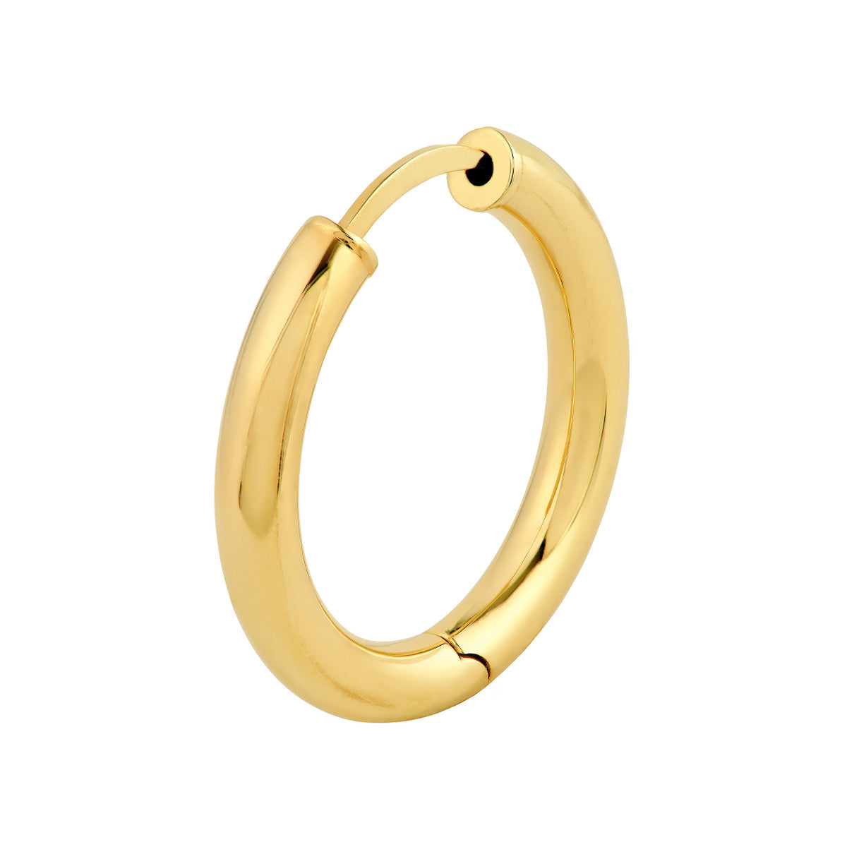 14K Yellow Gold 3x15mm Round Hoop Earrings