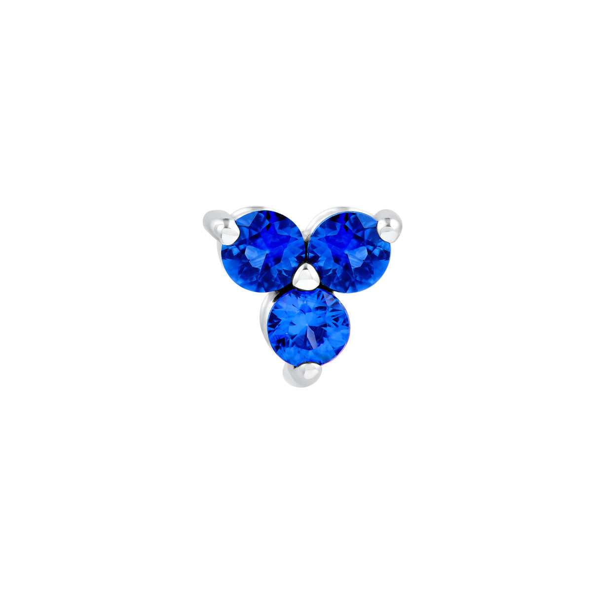 2.9mm Blue Natural Sapphire Trio Stud Earrings